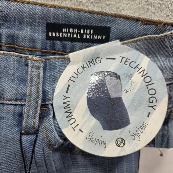 Curve Appeal Jeans Womens 4 High Rise Essential Skinny Pinstripe Denim Pants - Picture 5 of 11